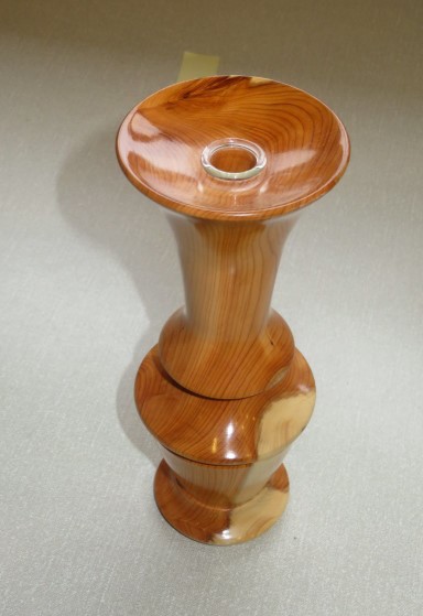This yew bud vase won a commended certificate for Chris Withall